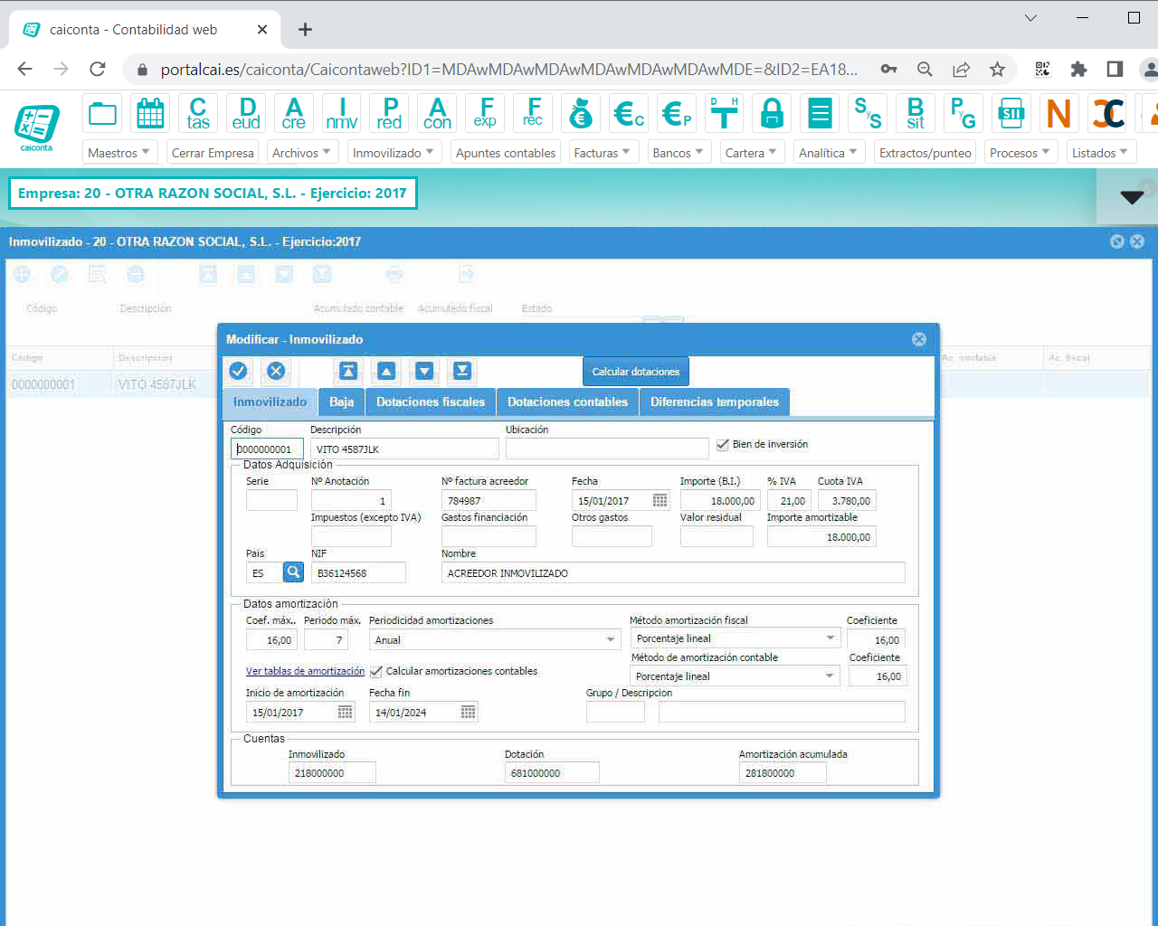 Gestiona todo tu inmovilizado fácilmente con CAICONTA Gestión global del inmovilizado en el software de contabilidad cloud CAICONTA