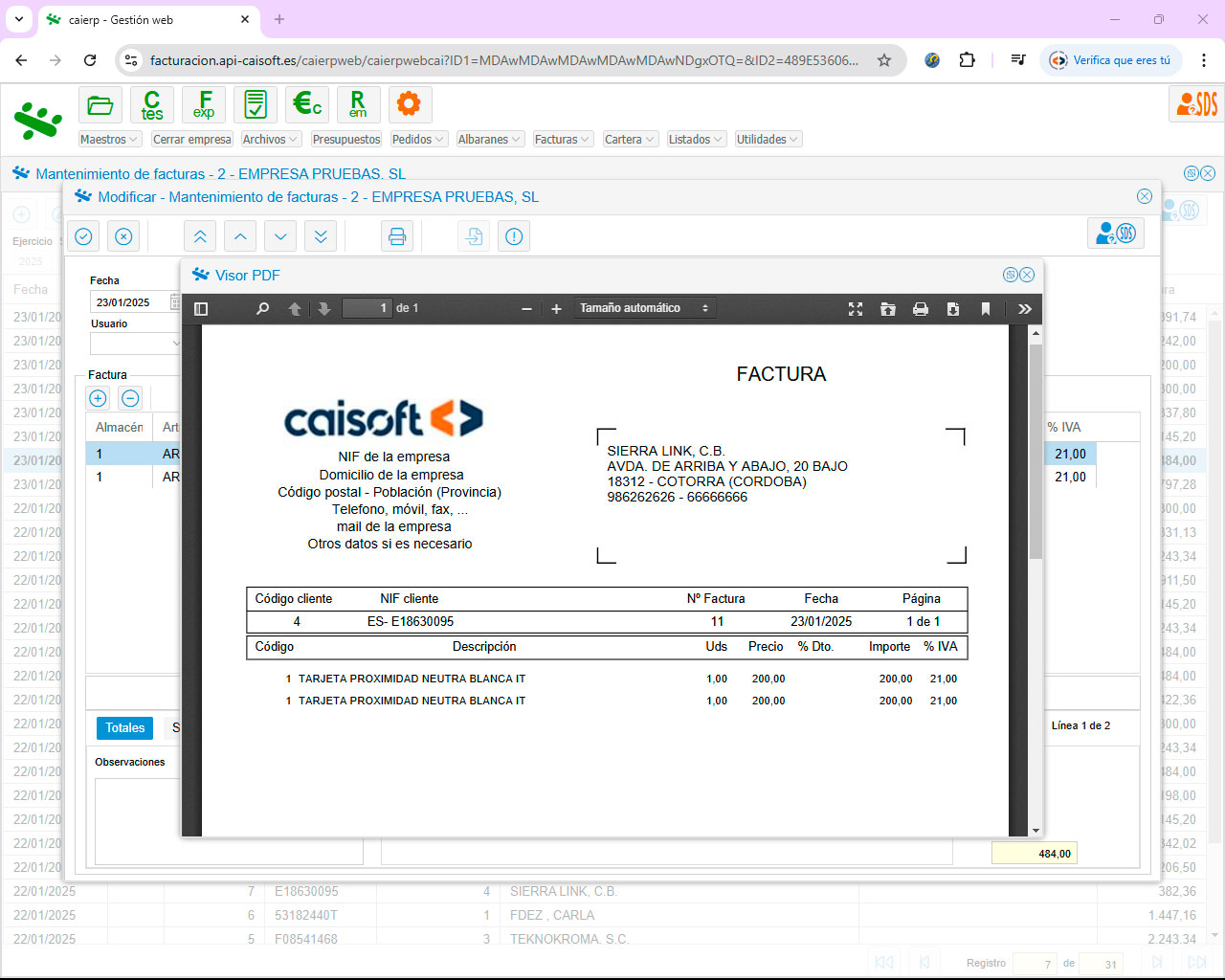 Facturación para empresas y autónomos, adaptada a Verifactu - CAIERP en la web